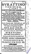 Il Burattino veridico, o'vero instruzzione gererale per chi viaggi, con la descrizione dell'Europa e de distintione de' Regni...