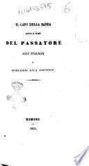 Il Capo della banda sotto il nome del passatore agli italiani e istruzioni alla gioventù