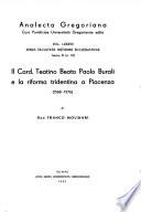 Il cardinale teatino beato Paolo Burali e la riforma tridentina a Piacenza (1568-1576)