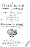 Il ceremoniale historico e politico