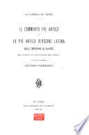 Il commento piú antico e la piú antica versione latina del'Inferno di Dante