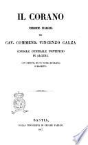 Il Corano Versione italiana del Cav. Commend. Vincenzo Calza