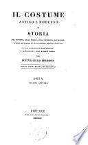 Il Costume Antico E Moderno O Storia