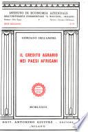 Il credito agrario nei paesi africani