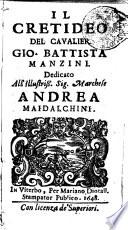 IL CRETIDEO DEL CAVALIER GIO. BATTISTA MANZINI