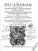 IL DECAMERON DI MESSER GIOVANNI BOCCACCI, Cittadin Fiorentino