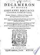 Il Decameron Di Messer Giovanni Boccaccio Cittadin Fiorentino