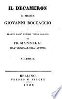 Il Decameron di Messer Giovanni Boccaccio