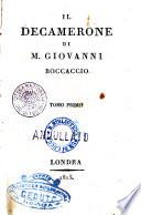 Il Decamerone di M. Giovanni Boccaccio. Tomo primo [-quinto]