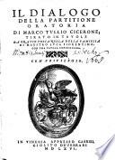 Il Dialogo Della Partitione Oratoria Di Marco Tvllio Cicerone