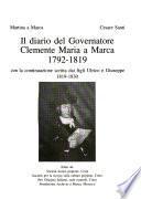 Il diario del governatore Clemente Maria a Marca, 1792-1819