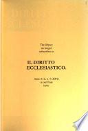Il Diritto ecclesiastico