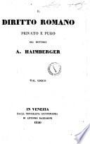 Il diritto romano privato e puro del dottore A. Haimberger