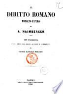 Il diritto romano privato e puro di H. Haimberger