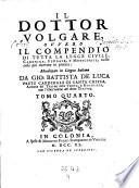 Il dotto volgare, ovvero il compendio di tutta la legge civile, canonica, feudale e municipale (etc.)
