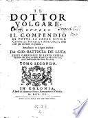 Il dotto volgare, ovvero il compendio di tutta la legge civile, canonica, feudale e municipale (etc.)