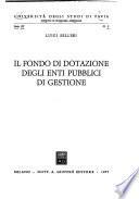 Il fondo di dotazione degli enti pubblici di gestione