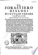 Il forasterio, dialogi di Giulio Cesare Capaccio, ...