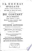 Il Genesi spiegato sopra i testi primitivi
