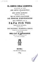 Il genio dell' armonia, auspice ai voti del Genio Filarmonico e del Genio Romano, cantata in tre voci (etc.)