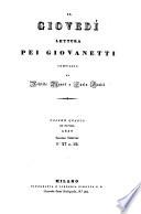 Il Giovedi. Lettura pei Giovanetti compilato da Achille Mauri e Carlo Grolli