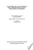 Il governo dell'adattamento dell'agricoltura italiana