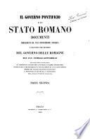 Il governo pontificio e lo stato romano documenti preceduti da una esposizione storica e raccolti per decreto del governo delle Romagne dal cav. Achille Gennarelli