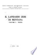Il Lapidario Zeri di Mentana