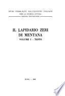 Il Lapidario Zeri di Mentana: Testo