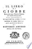Il Libro di Giobbe recato dal testo Ebreo in versi Italiani dal sacerdote Giacinto Cerutti