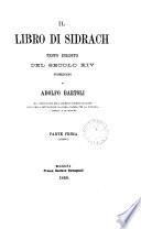 Il libro di Sidrach, pubbl. da A. Bartoli. Pt.1, testo