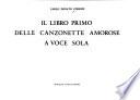 Il libro primo delle canzonette amorose