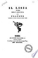 Il Lisia, ovvero Dell'amicizia di Platone