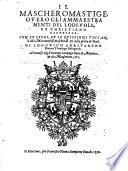 Il mascheromastige, ovvero gli ammaestramenti del lodevole et christiano carnevale (etc.)