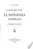 Il materialismo storico e la sociologia generale