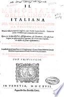Il memoriale della lingua italiana del sig. Giacomo Pergamino da Fossombrone