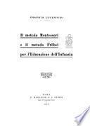 Il metodo Montessori e il metodo Fröbel per l'educazione dell'infanzia