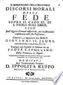 Il missionario dell'oratorio. Discorsi morali della fede sopra i capo XI. di S. Paolo agli Ebrei ...