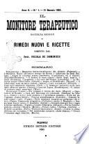 Il Monitore terapeutico raccolta mensile di rimedi nuovi e ricette