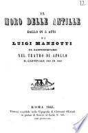 Il moro delle Antille ballo in 5 atti