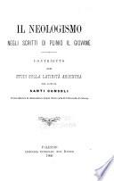 Il neologismo negli scritti di Plinio il giovane