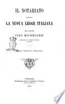 Il notariato secondo la nuova legge italiana del notaro Cino Michelozzi