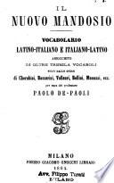 Il nuovo Mandosio vocabolario latino-italiano e italiano-latino