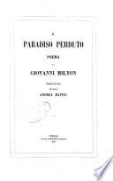 Il paradiso perduto poema di Giovanni Milton