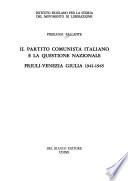 Il Partito comunista italiano e la questione nazionale