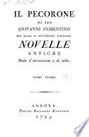 Il Pecorone di Ser Giovanni Fiorentino
