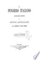 Il pensiero italiano repertorio mensile di studi applicati alla prosperità e coltura sociale