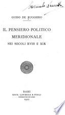 Il pensiero politico meriodionale nei secoli XVIII e XIX.
