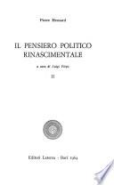 Il pensiero politico renascimentale