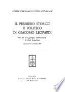 Il pensiero storico e politico di Giacomo Leopardi